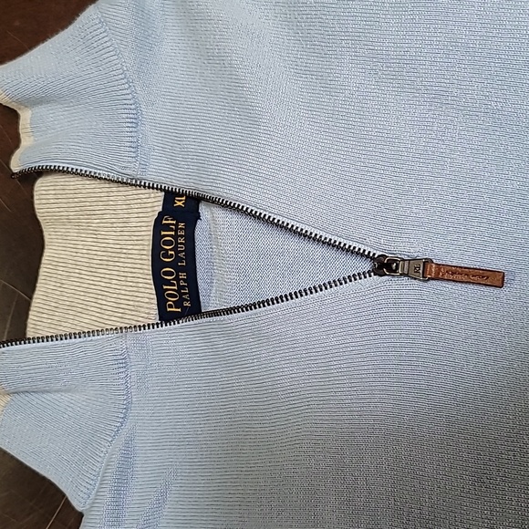 Ralph Lauren Golf Light Blue Quarter-Zip Sweater Lg - Picture 2 of 5